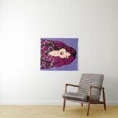 Violet-haariges Lass-Tapestry Wandteppich (Beispiel (Horizontal))