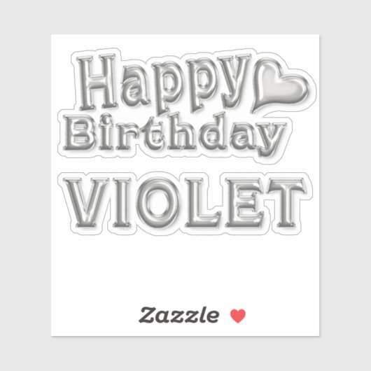 Violet Happy Birthday silver Aufkleber Sticker (Blatt)