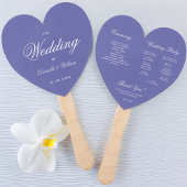 Violet Heart Wedding Program Calligraphy Fächer
