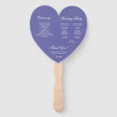 Violet Heart Wedding Program Calligraphy Fächer (Rückseite)