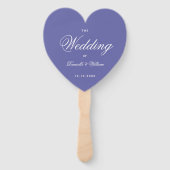 Violet Heart Wedding Program Calligraphy Fächer (Vorderseite)