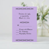 Violet Hochzeit RSVP Karte (Stehend Vorderseite)