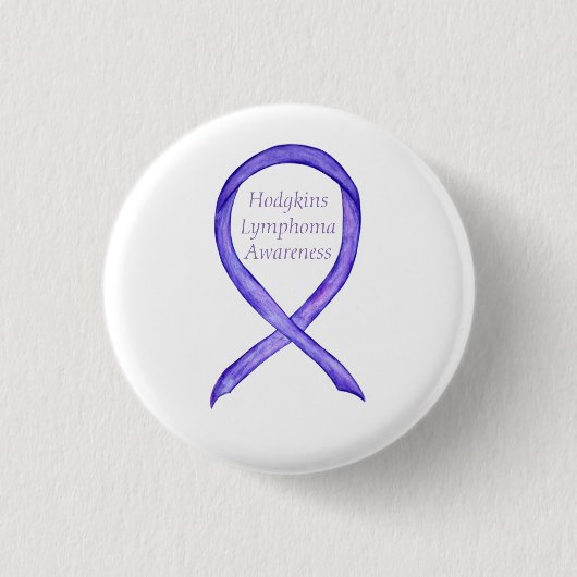 Violet Hodgkins Lymphom Awareness Ribbon Button (Vorderseite)