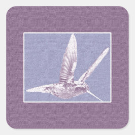 Violet Hummingbird Quadratischer Aufkleber