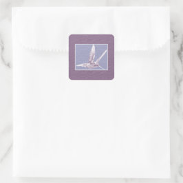 Violet Hummingbird Quadratischer Aufkleber