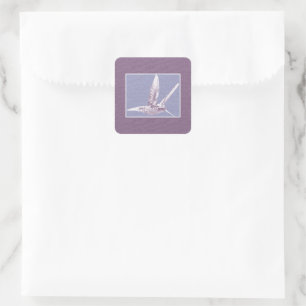 Violet Hummingbird Quadratischer Aufkleber