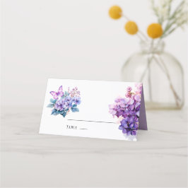 Violet Hydrangea Blumenschmetterling Hochzeitstisc Platzkarte
