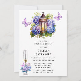 Violet Hydrangea Butterfly Brunch & Bubbly Einladung