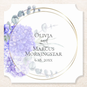 Violet Hydrangea Floral Bouquet Luncheon Untersetzer