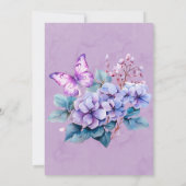 Violet Hydrangea Floral Butterfly Polterabend Einladung (Rückseite)