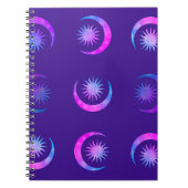 Violet Indigo Lila Moon & Sun Zen Dream Journal Notizblock (Vorderseite)