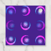 Violet Indigo Lila Moon & Sun Zen Party Paket Geschenkanhänger (Rückseite)