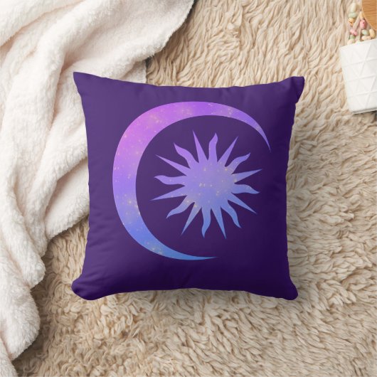 Violet Indigo Lila Moon & Sun Zen Schlafzimmer Kissen (Decke)