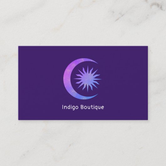 Violet Indigo Lila Moon & Sun Zen Visitenkarte (Vorderseite)