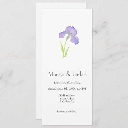 Violet Iris Einladung (Vorne/Hinten)