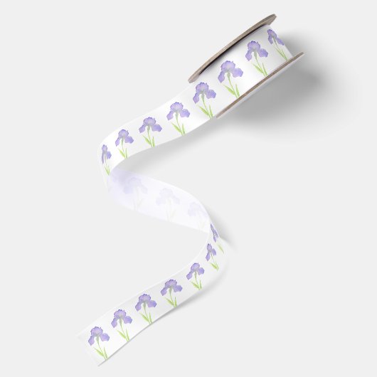 Violet Iris Pattern Satinband (Rückseite)