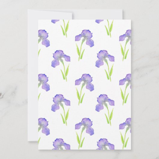 Violet Iris und Iris Pattern Einladung (Rückseite)