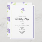 Violet Iris und Iris Pattern Einladung (Vorne/Hinten)