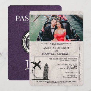 Violet Italien Pass Einladung zur Hochzeit