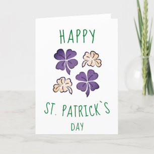 VIolet Kleeblatt Clover Happy St. Patrick`s Day Feiertagskarte