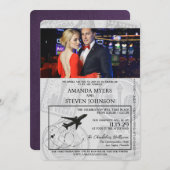 Violet Las Vegas Passport Wedding Einladung (Vorne/Hinten)