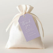 Violet Lavendel | Chic Script Danke Hochzeit Geschenkanhänger