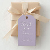 Violet Lavendel | Chic Script Danke Hochzeit Geschenkanhänger