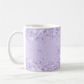 Violet Lavendel Glitzer Staubzw. Staubzettel Kaffeetasse (Links)