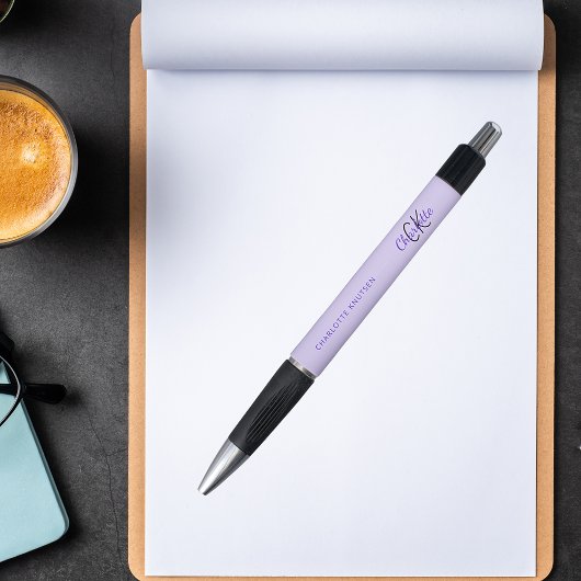 Violet-Lavendel-Monogramm-Namensskript Kugelschreiber