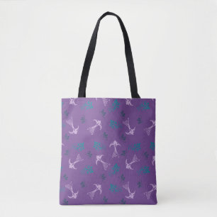 Violet Lavendel Schlucken Blumenmuster Totbeutel Tasche