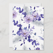 Violet Lavendel & Silver Floral Save the Date Einladung (Rückseite)