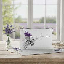 Violet Lavender Bike Sketch Zipper