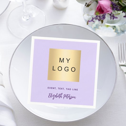 Violet lavender café Bar business Logo Signatur Serviette