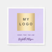 Violet lavender café Bar business Logo Signatur Serviette (Vorderseite)
