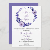 Violet & Lavender Floral Probe Dinner Invitati Einladung (Vorne/Hinten)