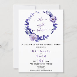 Violet & Lavender Floral Probe Dinner Invitati Einladung
