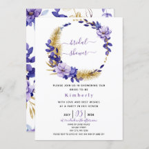 Violet Lavender & Gold Floral Brautparty