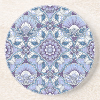 Violet, Lavender, Lilac, Blues & White Art Deco Getränkeuntersetzer