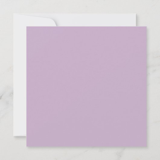 Violet Lavender Square Hochzeitskarten Einladung (Rückseite)