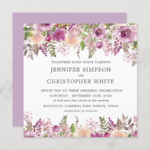 Violet Lavender Square Hochzeitskarten