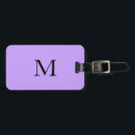 Violet Light Lila Monogram Initial Name Gift Gepäckanhänger<br><div class="desc">Mit Monogramm Anfangs- und auch persönliche Daten wie Name,  Adresse,  Telefonnummer und E-Mail,  die Sie bearbeiten können. Entworfen mit attraktivem lila Hintergrund! Sie können die Farben nach Belieben ändern.</div>