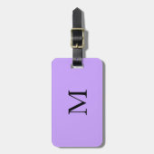 Violet Light Lila Monogram Initial Name Gift Gepäckanhänger (Vorderseite vertikal)