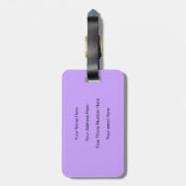 Violet Light Lila Monogram Initial Name Gift Gepäckanhänger (Rückseite vertikal)
