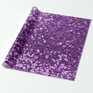 Violet Lila Amethyst Sequin Glitzer Shiny Effekt Geschenkpapier