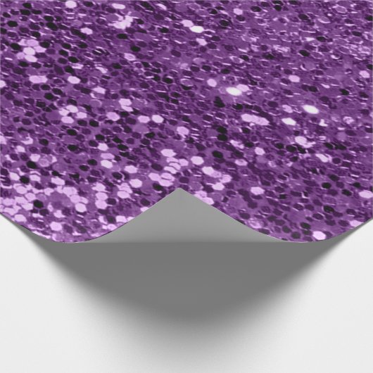 Violet Lila Amethyst Sequin Glitzer Shiny Effekt Geschenkpapier (Ecke)
