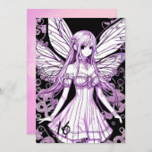 Violet Lila Anime Princess Sweet 16 Geburtstag Einladung (Vorne/Hinten)