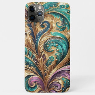 Violet Lila Aquamarin Blue Green Gold Paisley Must Case-Mate iPhone Hülle