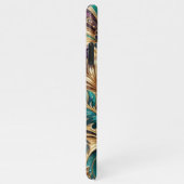 Violet Lila Aquamarin Blue Green Gold Paisley Must iPhone Hülle (Rechte Seite)