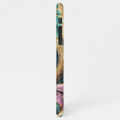 Violet Lila Aquamarin Blue Green Gold Paisley Must iPhone Hülle (Linke Seite)