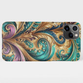 Violet Lila Aquamarin Blue Green Gold Paisley Must iPhone Hülle (Rückseite (Horizontal))